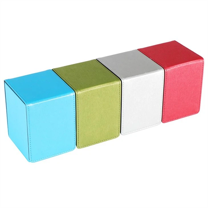 Leather Covered Card Deck Box Multicolor