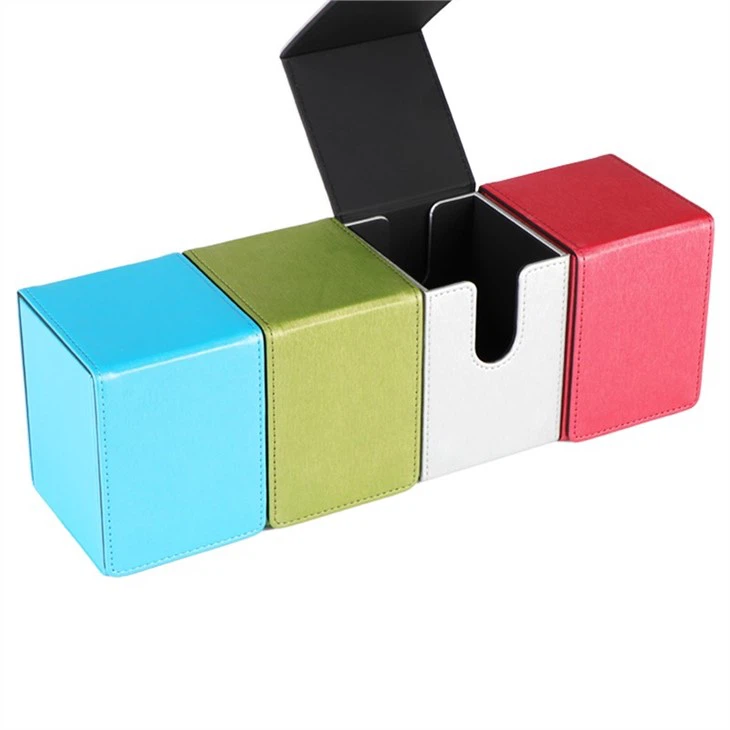 Leather Covered Card Deck Box Multicolor