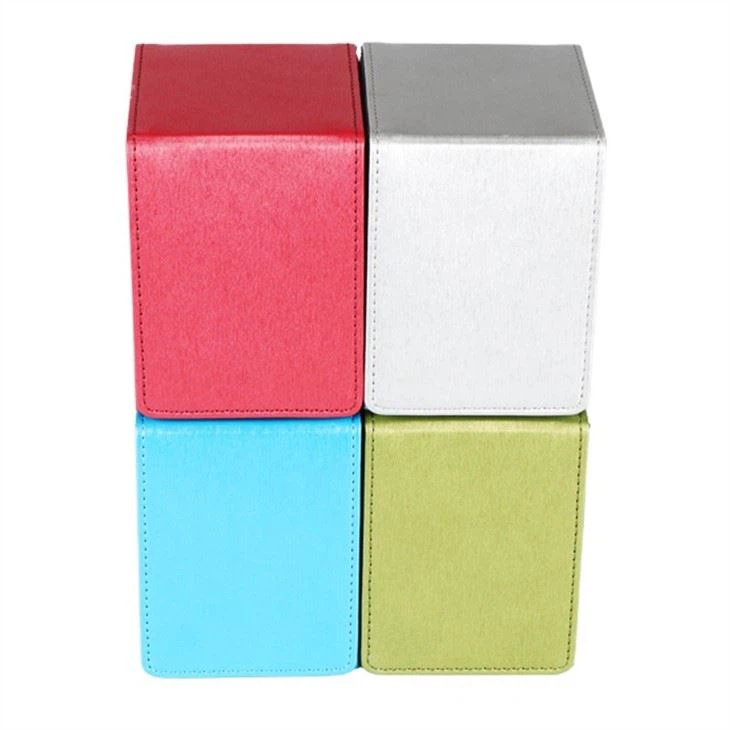 Leather Covered Card Deck Box Multicolor